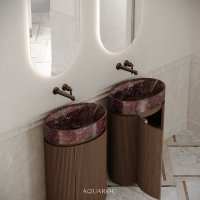 Rotunda Fluted Vanity Unit 600mm Espresso Oak
